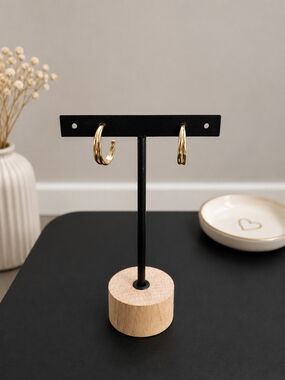Classic Gold Hoop Earrings for Women - Sleek Polished Finish